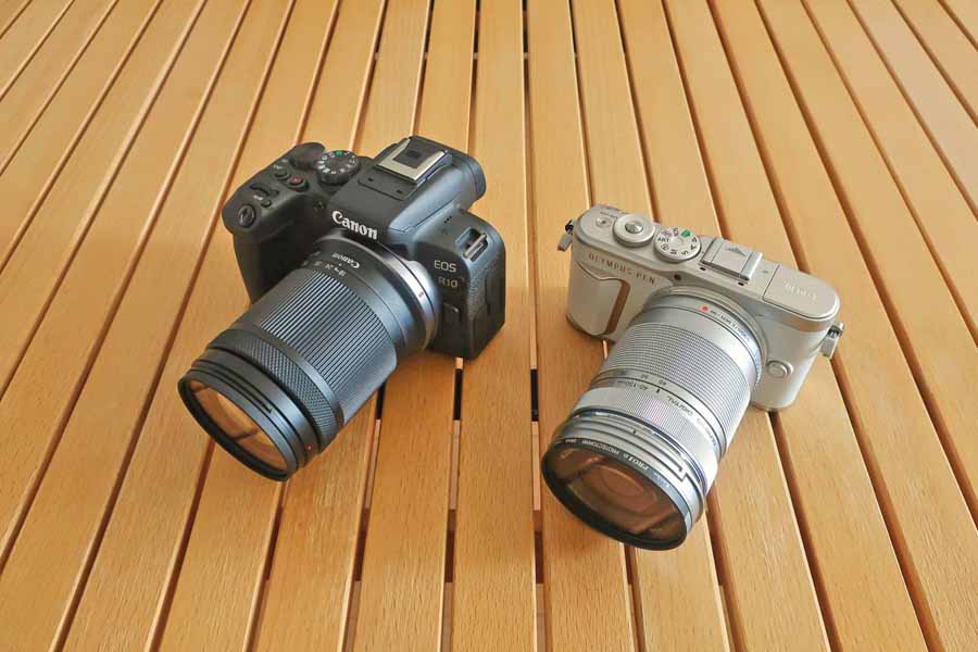 EOS R10 PEN E-PL10 望遠レンズ 比較