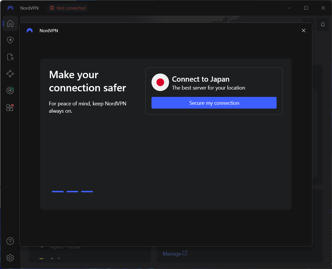 NordVPN 初期設定