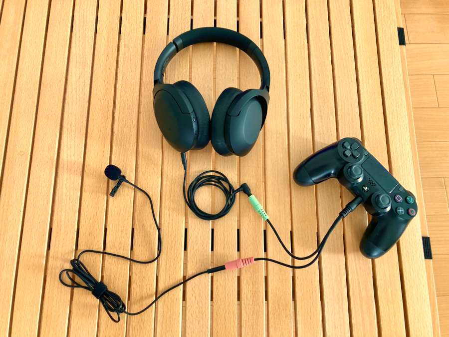 WH-H910NとDUALSHOCK 4をケーブルで接続